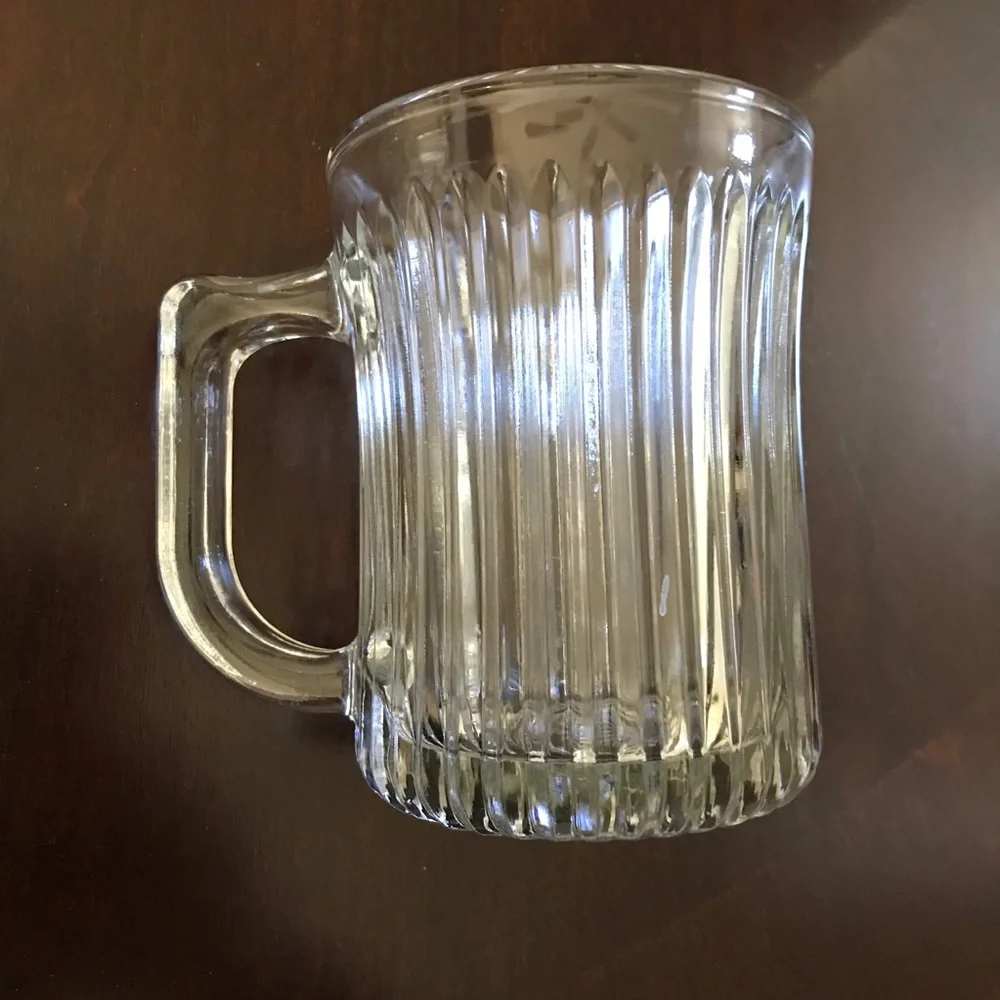 Four Vintage Glass Coffee Mugs